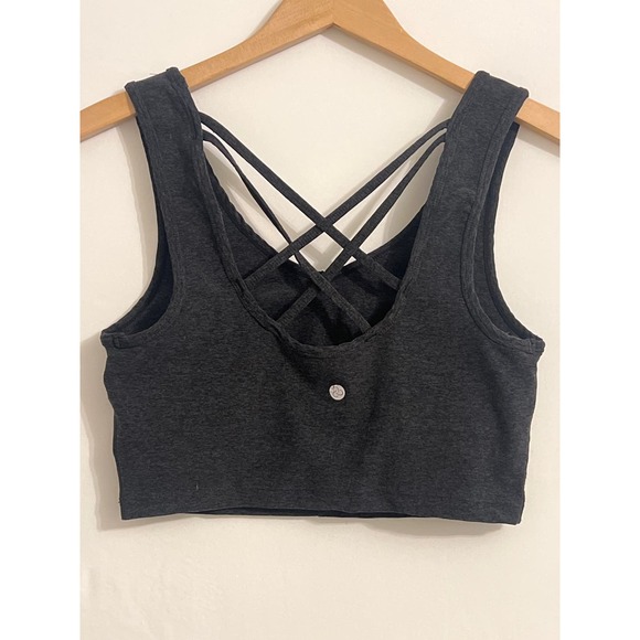 Zella Lola Live In Cropped Tank Charcoal Gray Sz Medium - Picture 2 of 4